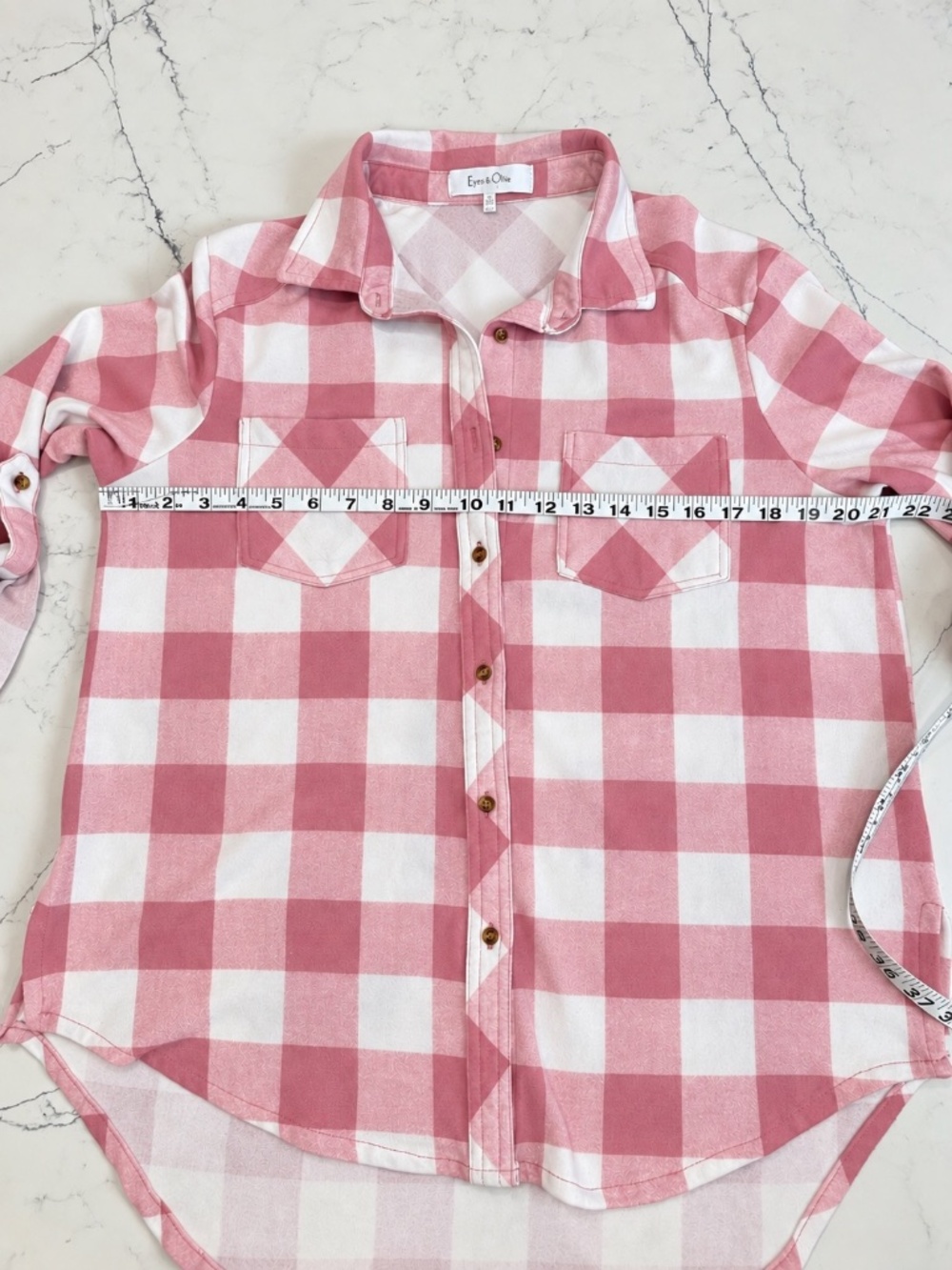 Eden & Olivia Buffalo Plaid Button Down 3/4/Long sleeve button down Flannel Med - Picture 6 of 8
